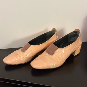 Well worn Elodie Bruno patent leather shoes